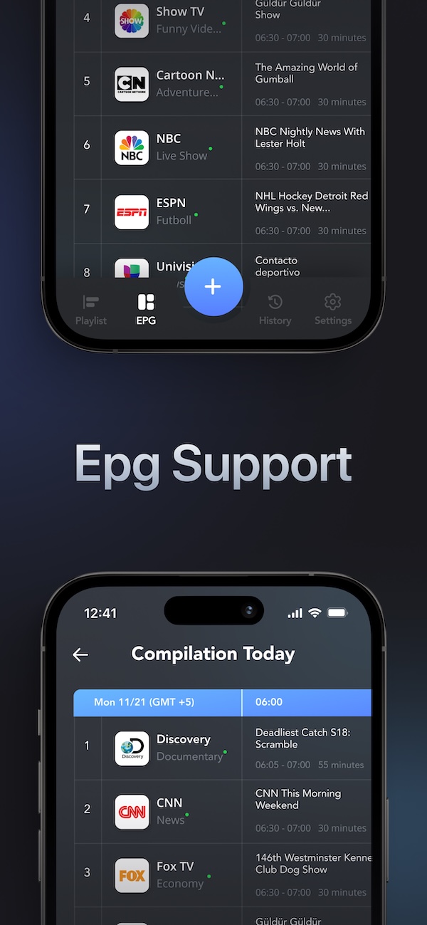 GSE Smart IPTV - EPG Support with TV Schedule
